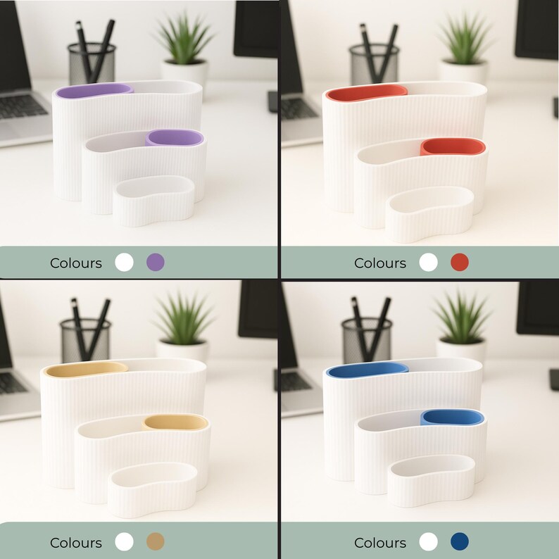 Customizable 3-Tier Desk Organizer: Modern Pen &amp;amp;amp; Pencil Holder