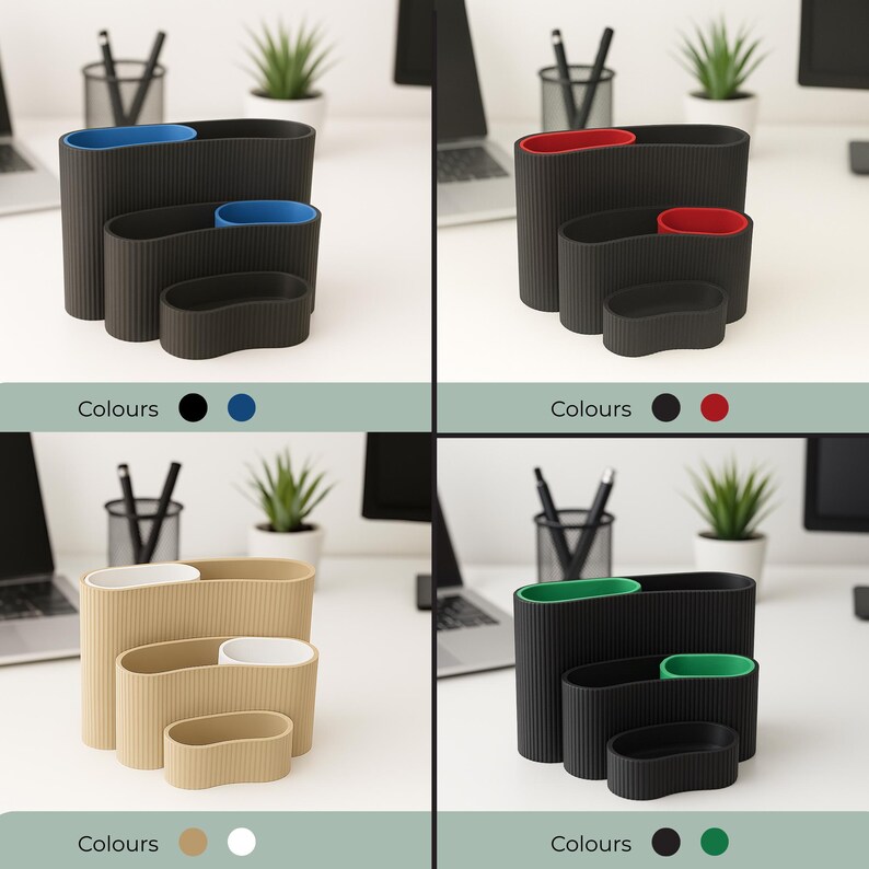 Customizable 3-Tier Desk Organizer: Modern Pen &amp;amp;amp; Pencil Holder